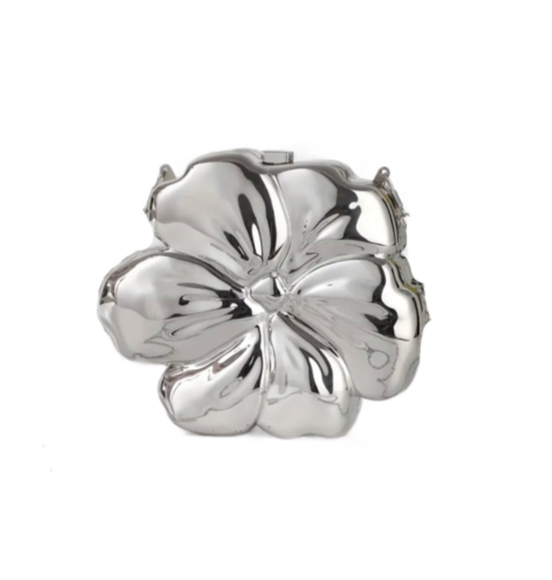 FLOWER CLUTCH - SILVER