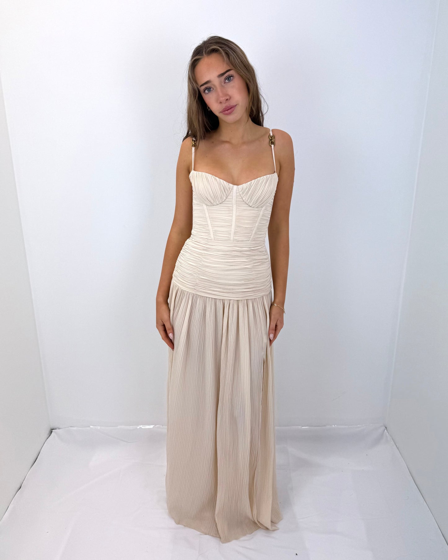 DOUBLE TIME PLEAT DRESS