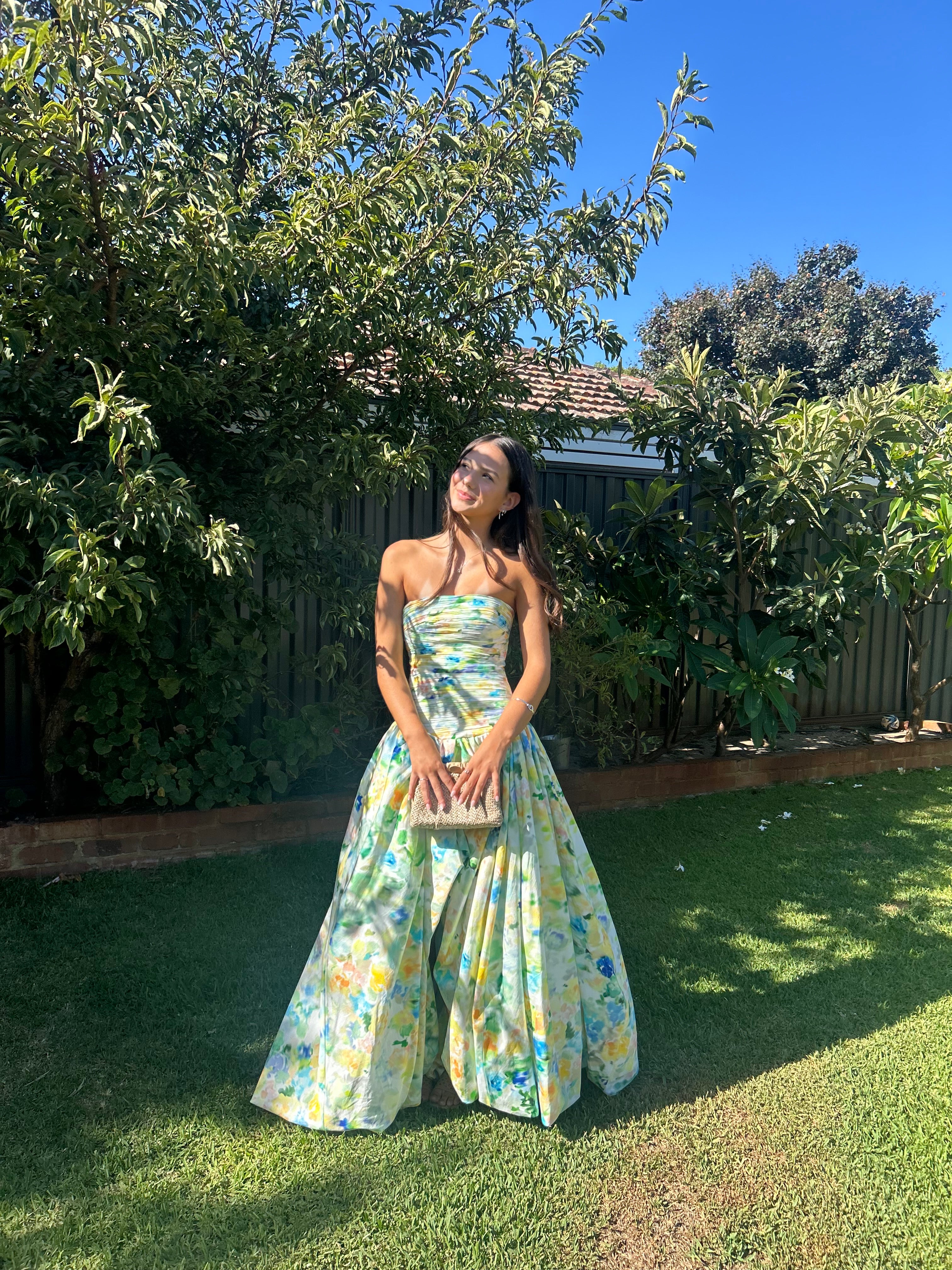 FLORAL HAZE BUBBLE HEM MAXI Aquino's Attire FLORAL HAZE BUBBLE HEM MAXI Aquino's Attire
