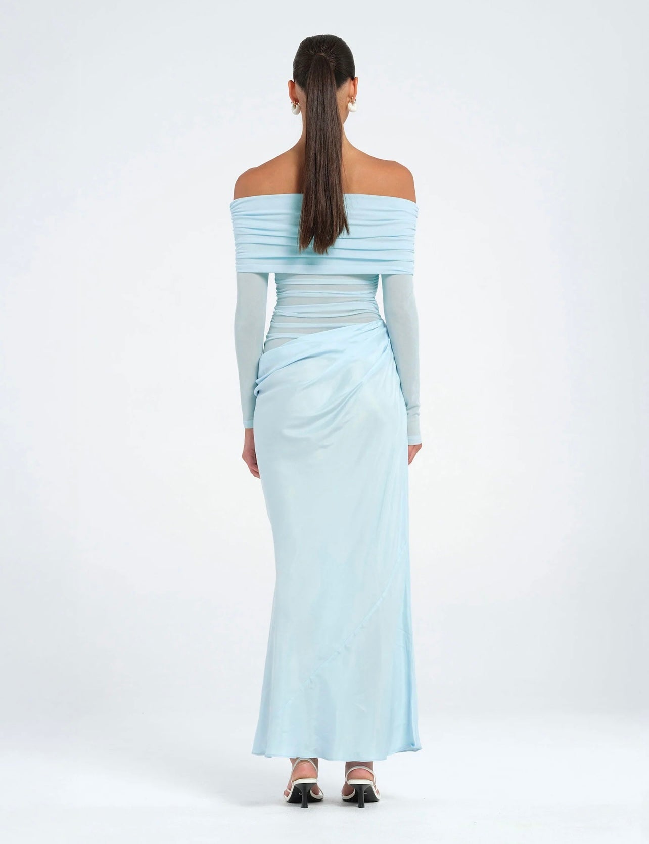 BABY BLUE YASMIN OFF SHOULDER MAXI - SALE