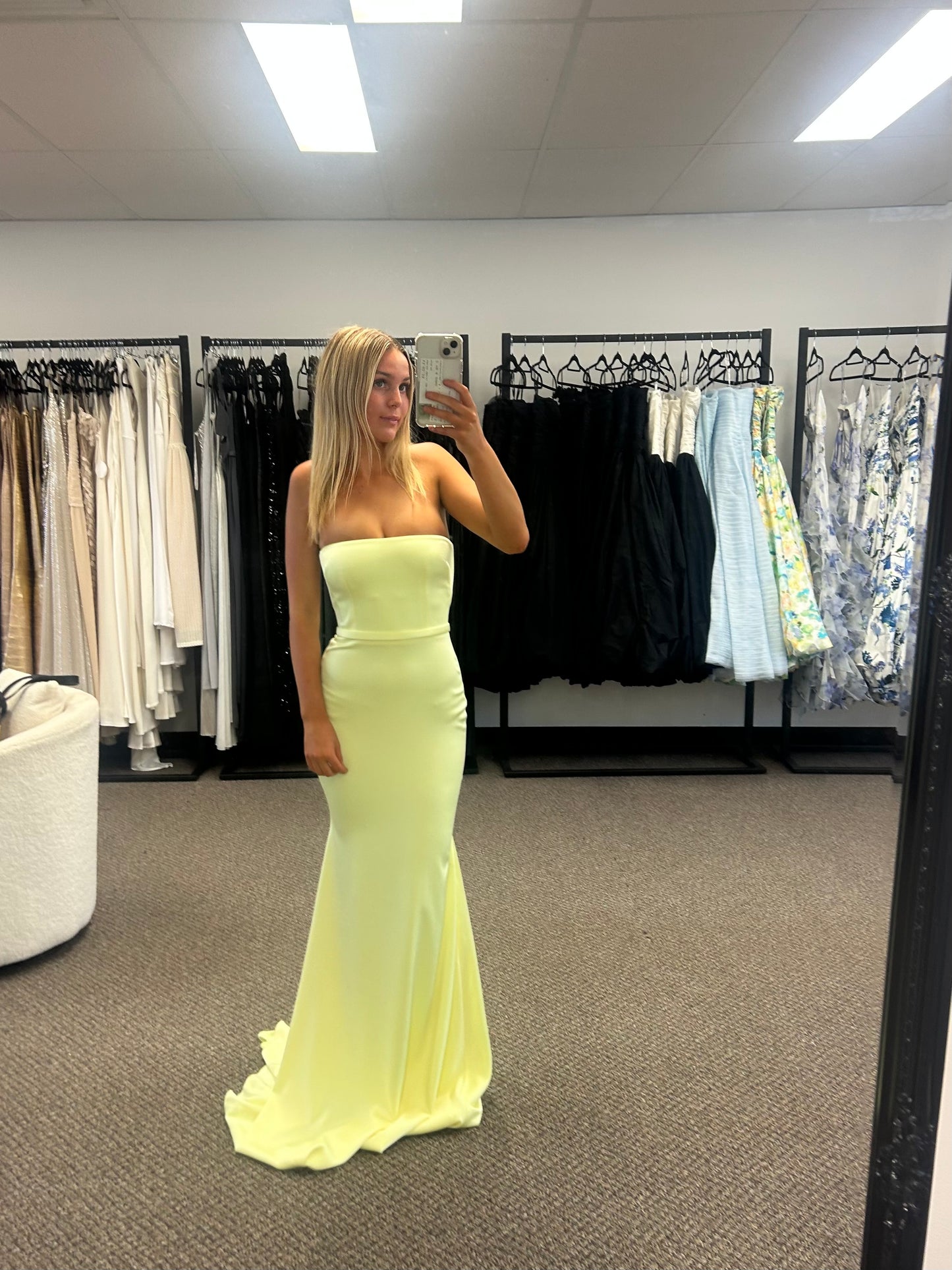 LIME CASSIDY STRAPLESS GOWN