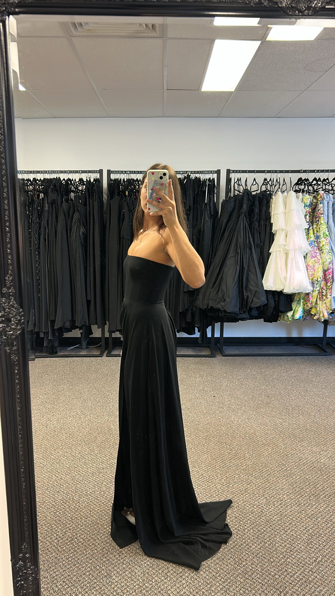 REED DRAPED CREPE BLACK GOWN