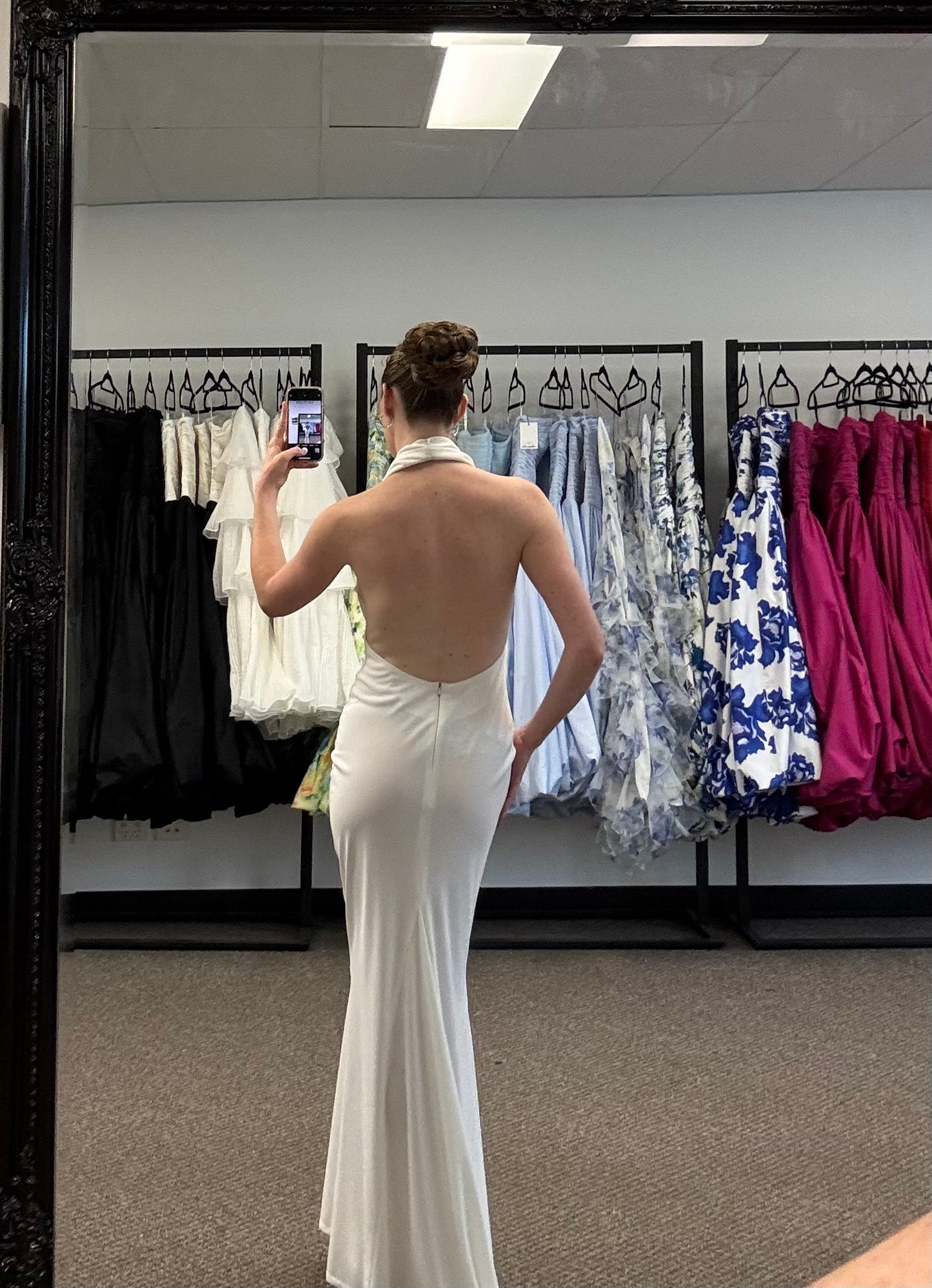 WHITE HALTERNECK DRESS