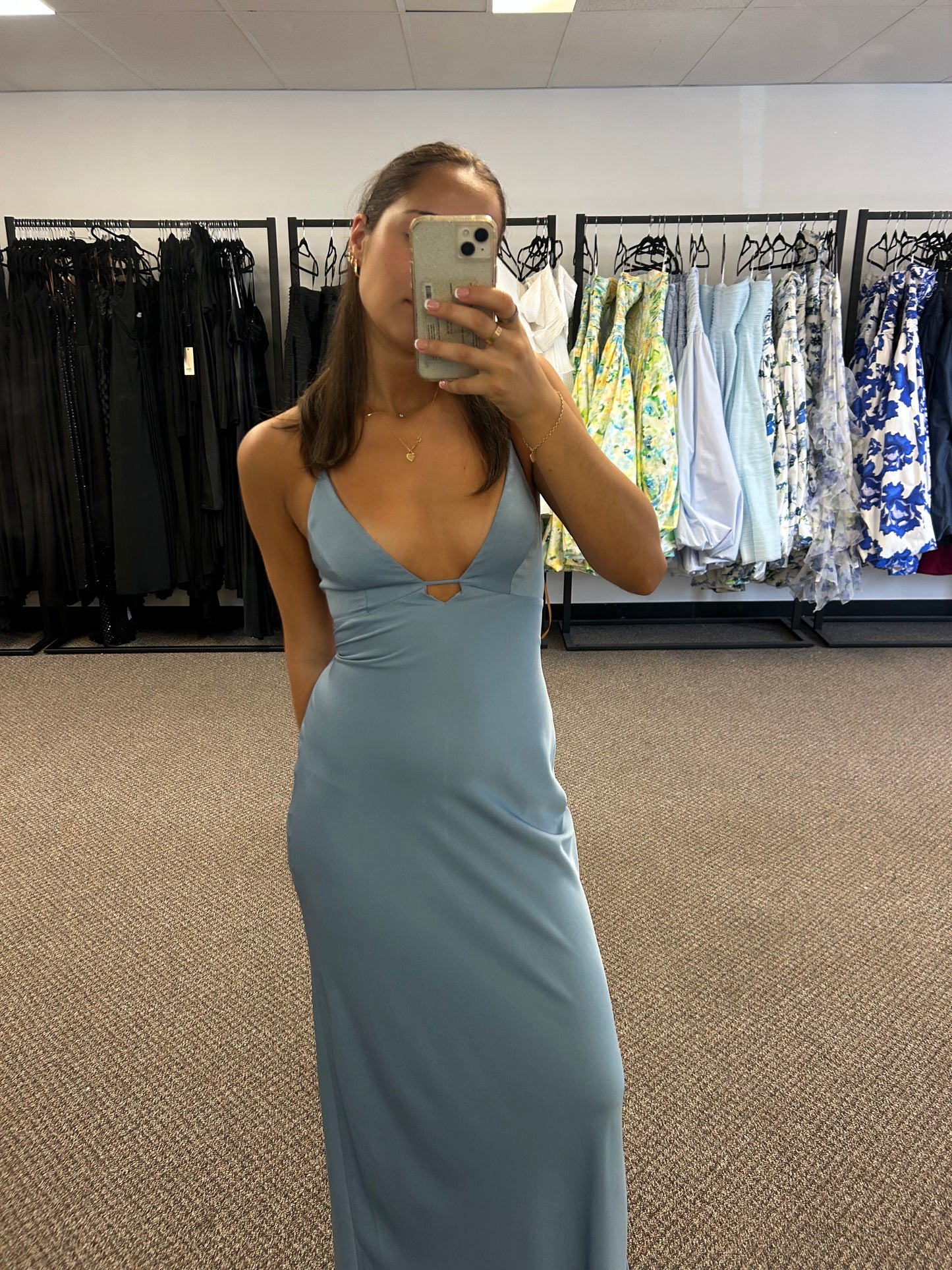POWDER BLUE TIME TO SHINE SLIP DRESS