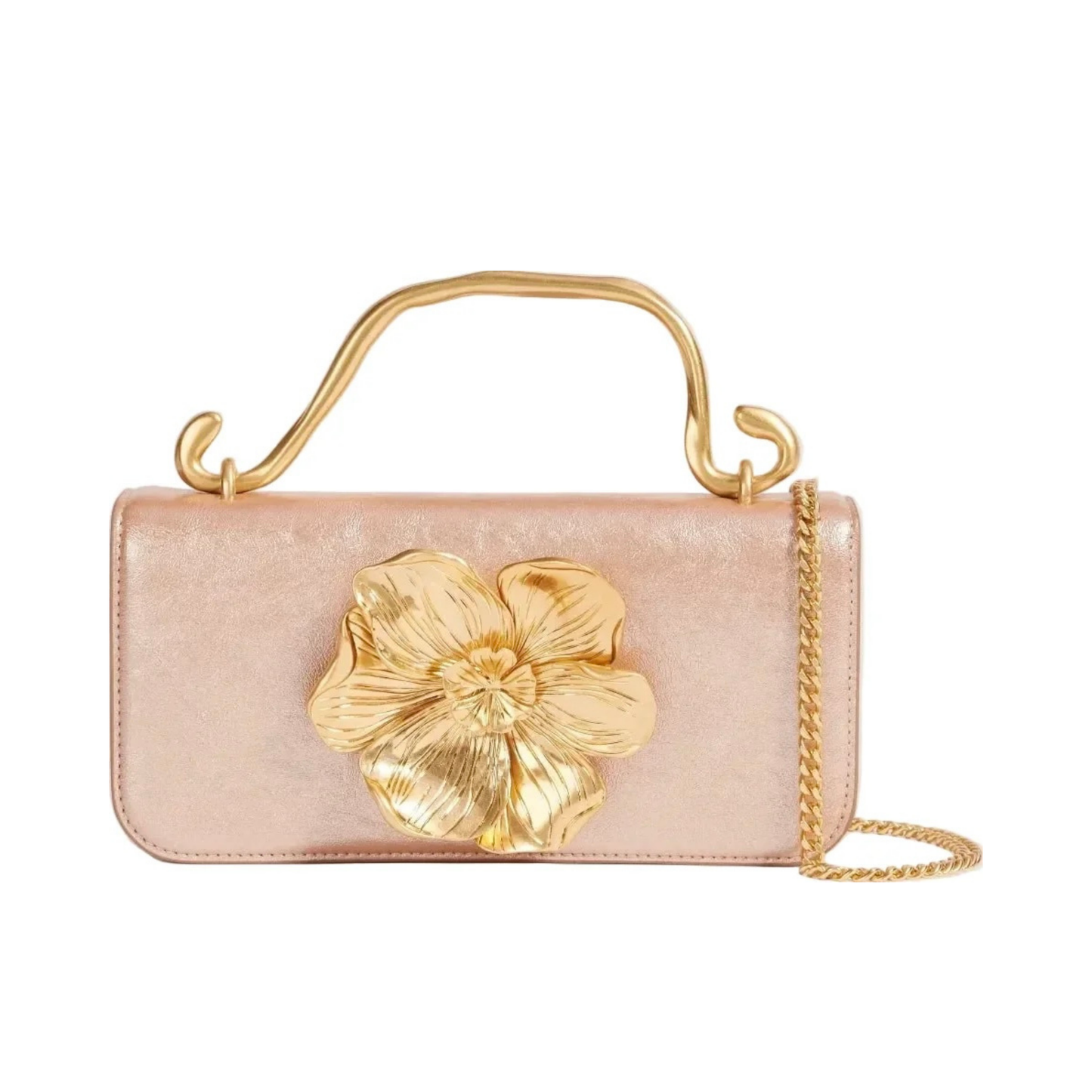 ALESSIA FLOWER CLUTCH - ROSE GOLD