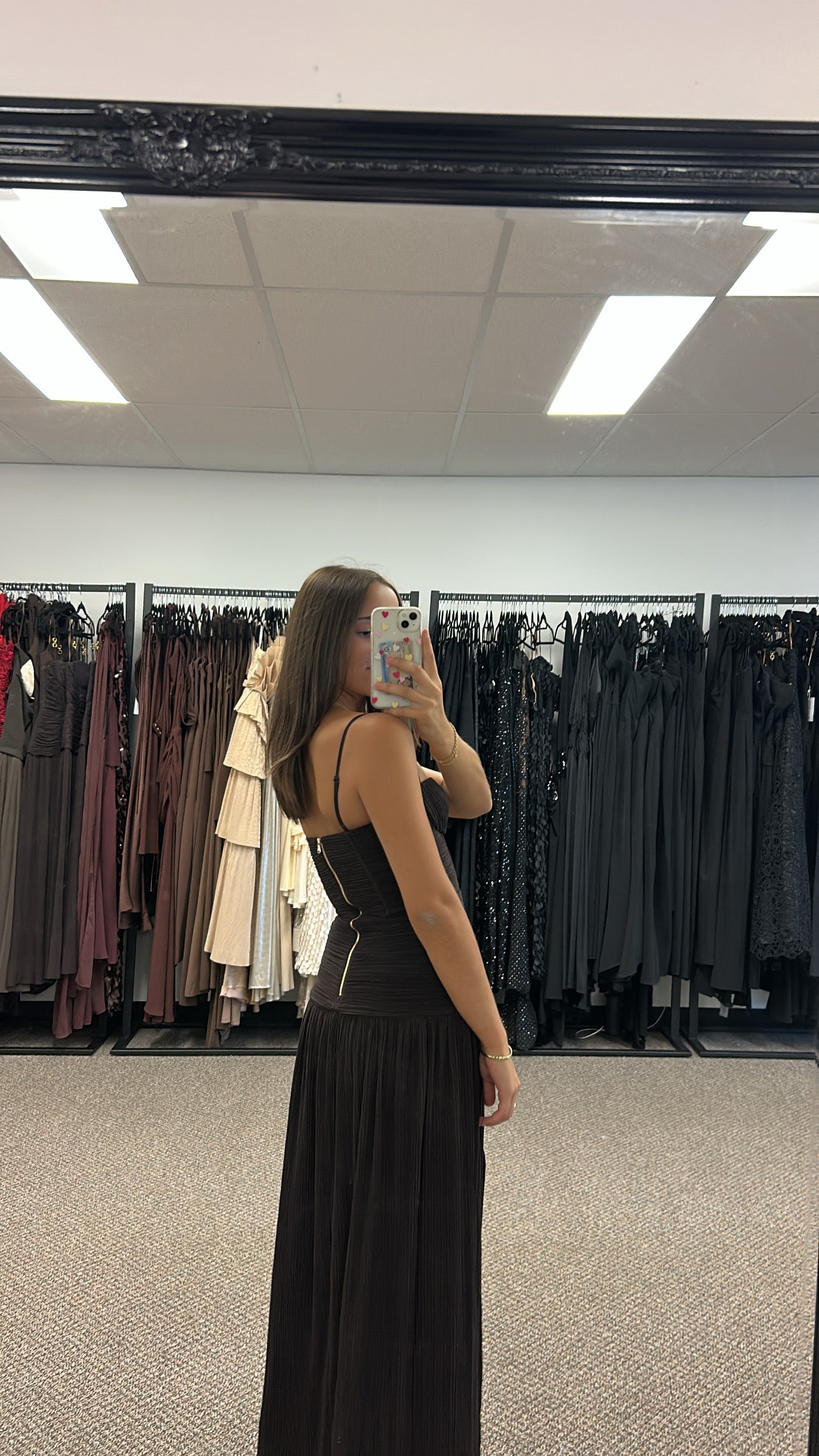 DARK CHOCOLATE DOUBLE TIME PLEAT DRESS