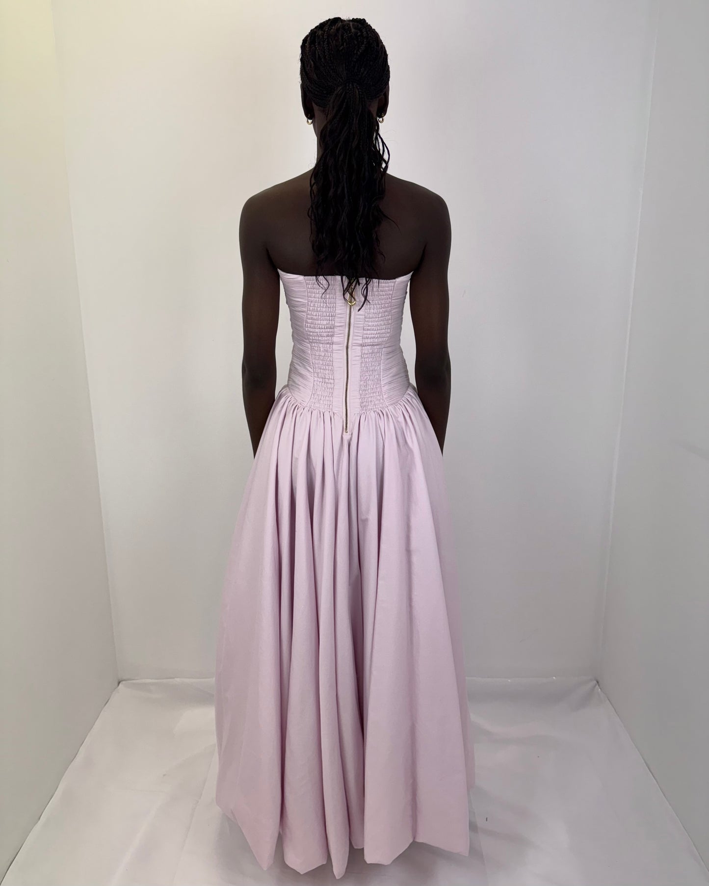 PASTEL PINK BUBBLE HEM MAXI