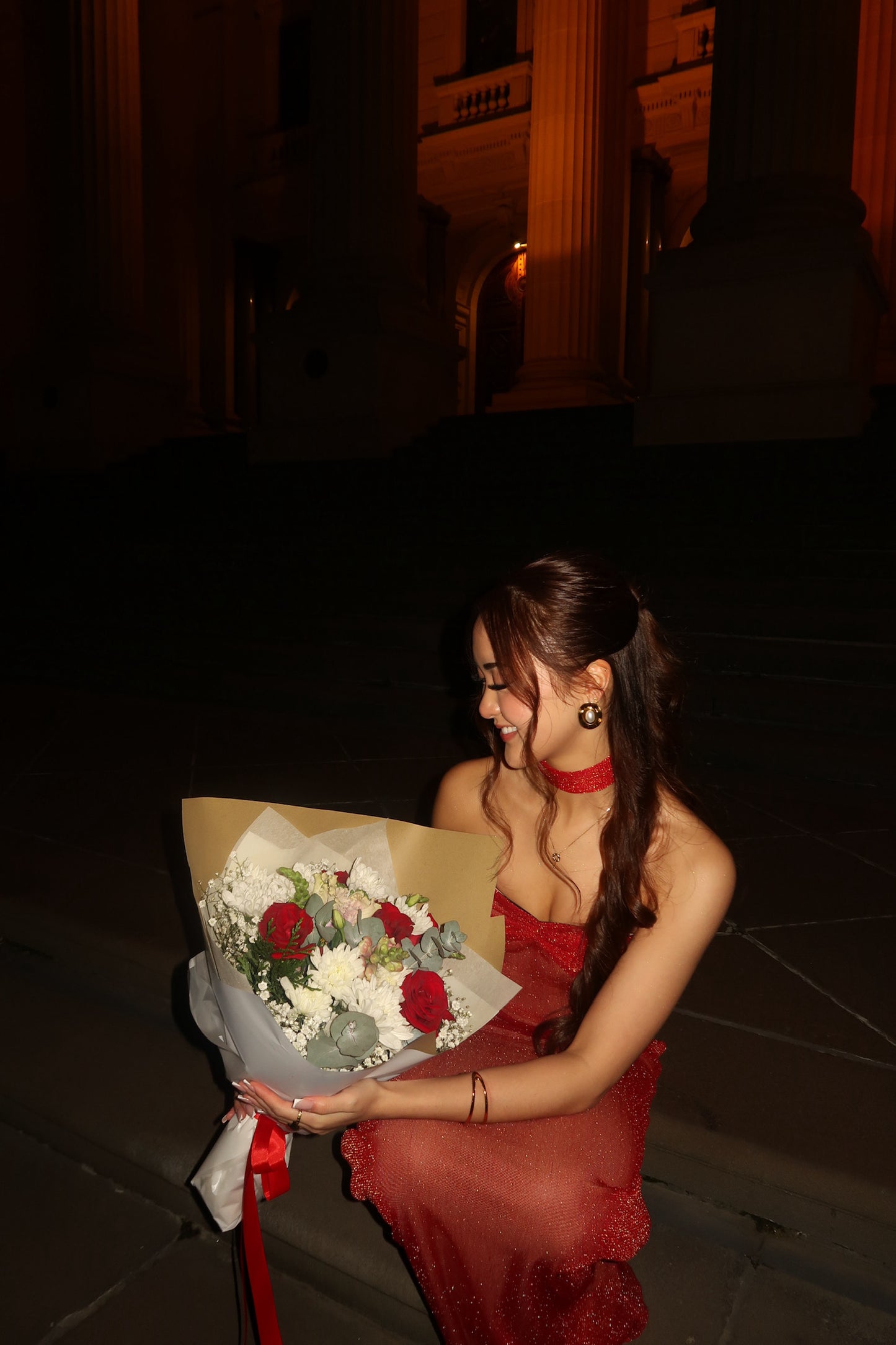 RED STARLITE DRESS