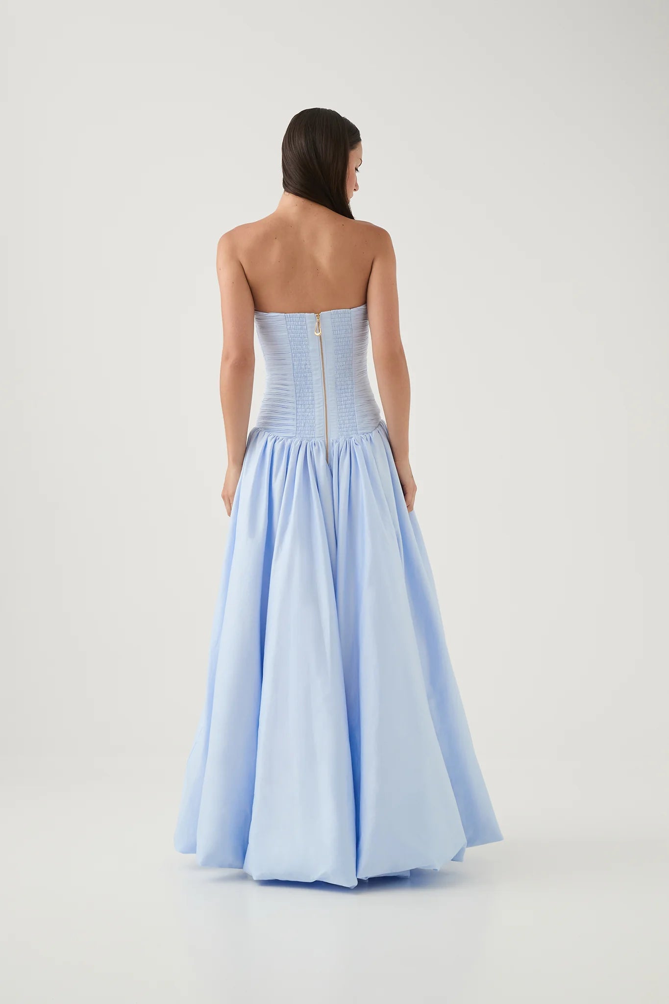 PEARL BLUE BUBBLE HEM MAXI
