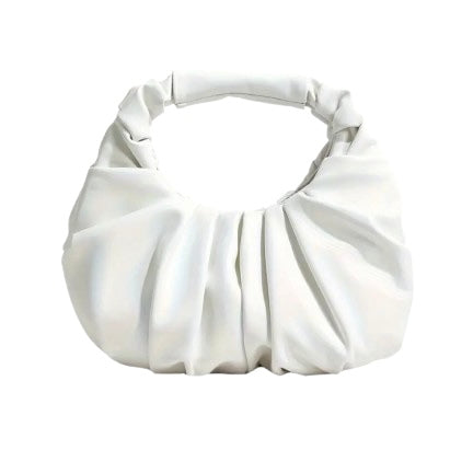 RUCHED MINI BAG - WHITE