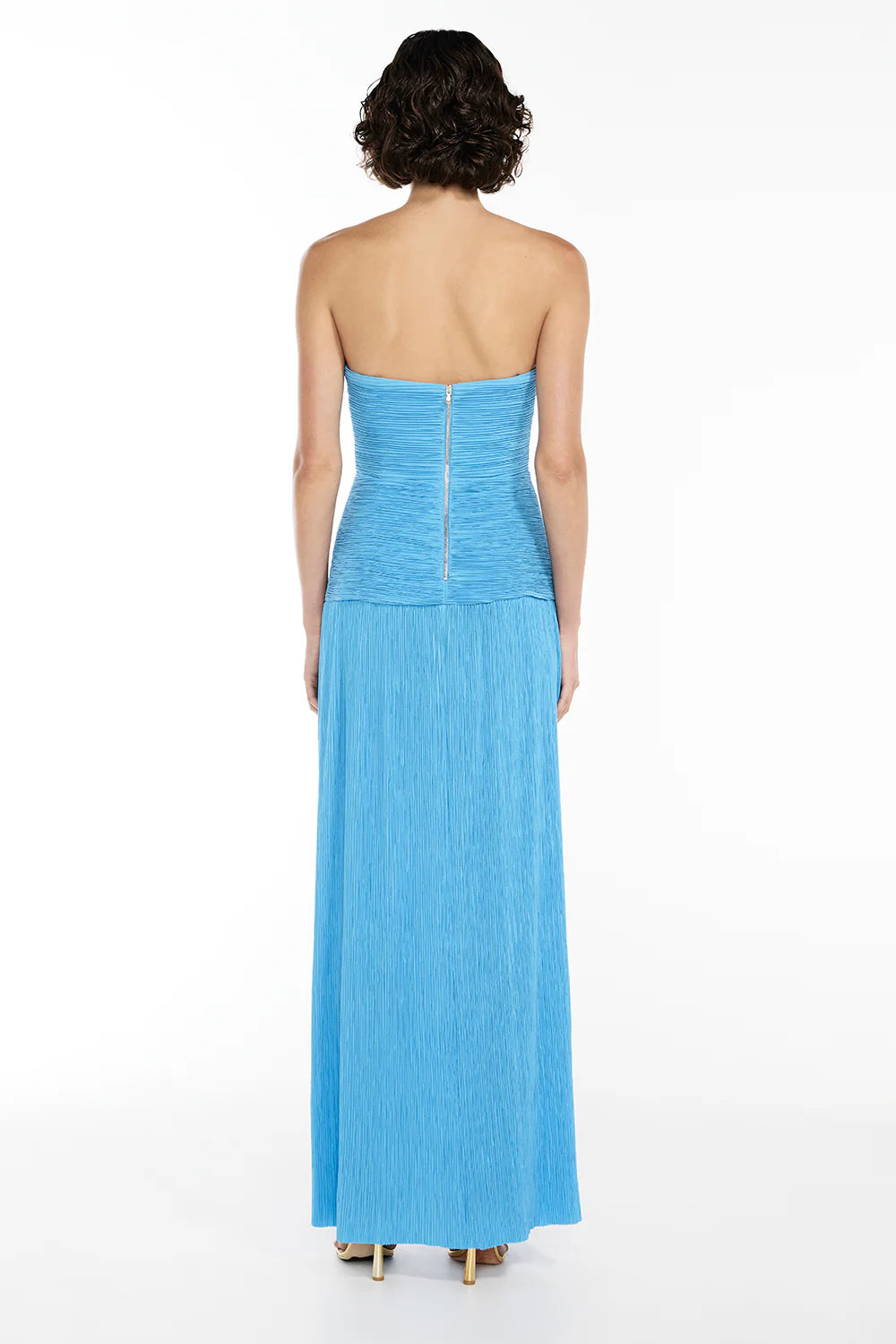 CERULEAN DOUBLE TIME STRAPLESS DRESS