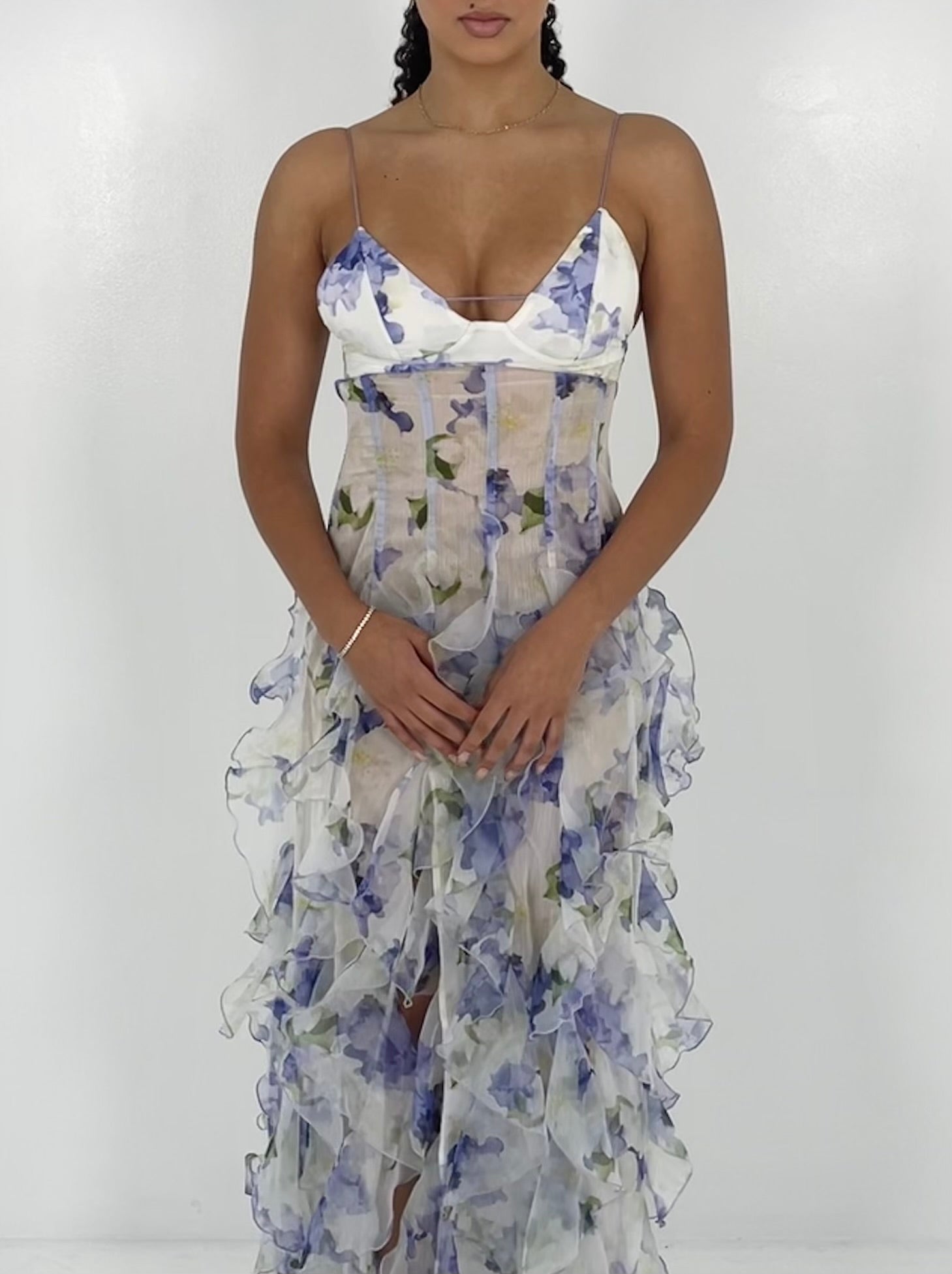 IRIS FLOWER MAXI DRESS