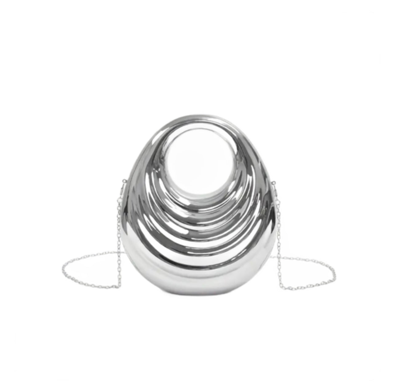 OVAL CRESCENT BAG - SILVER