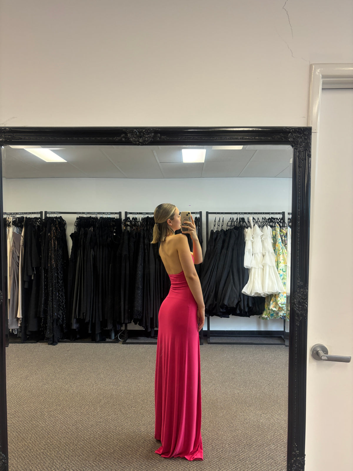 HOT PINK JENNIFER CUPRO MAXI