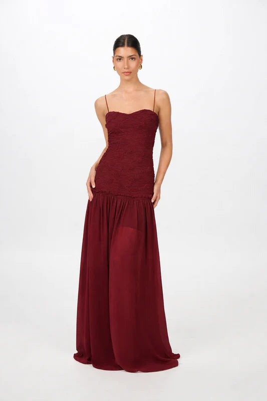 BURGUNDY RENATA DRESS