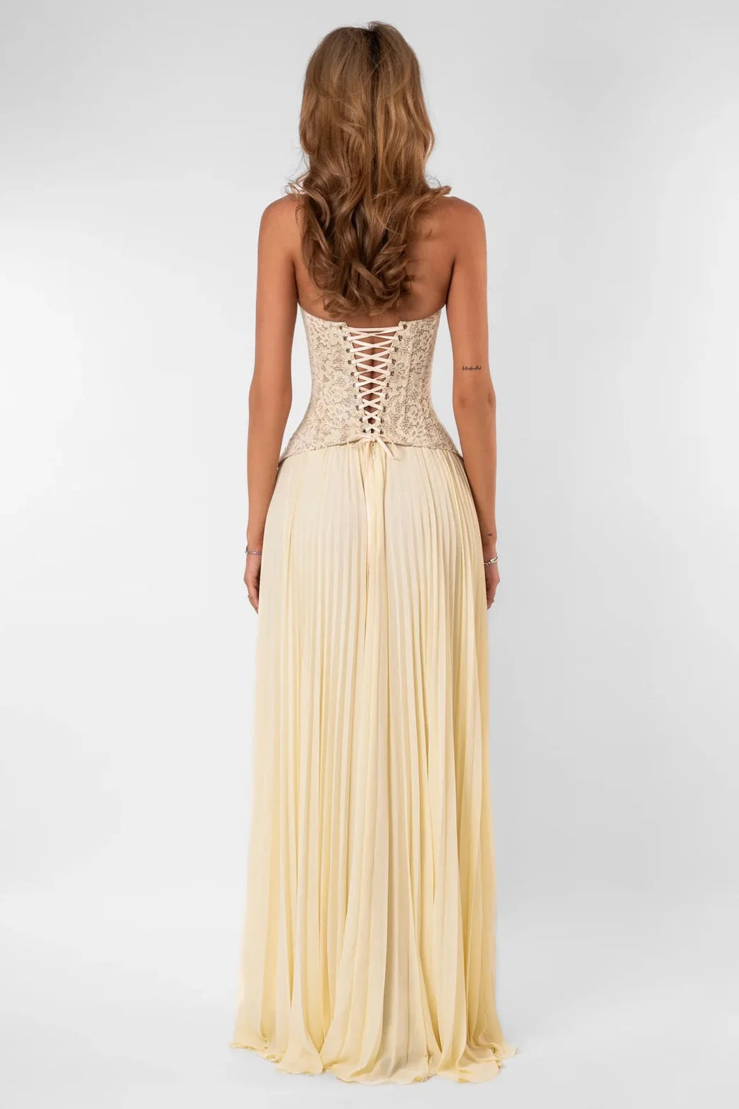 YELLOW GAIA HALTER DRESS