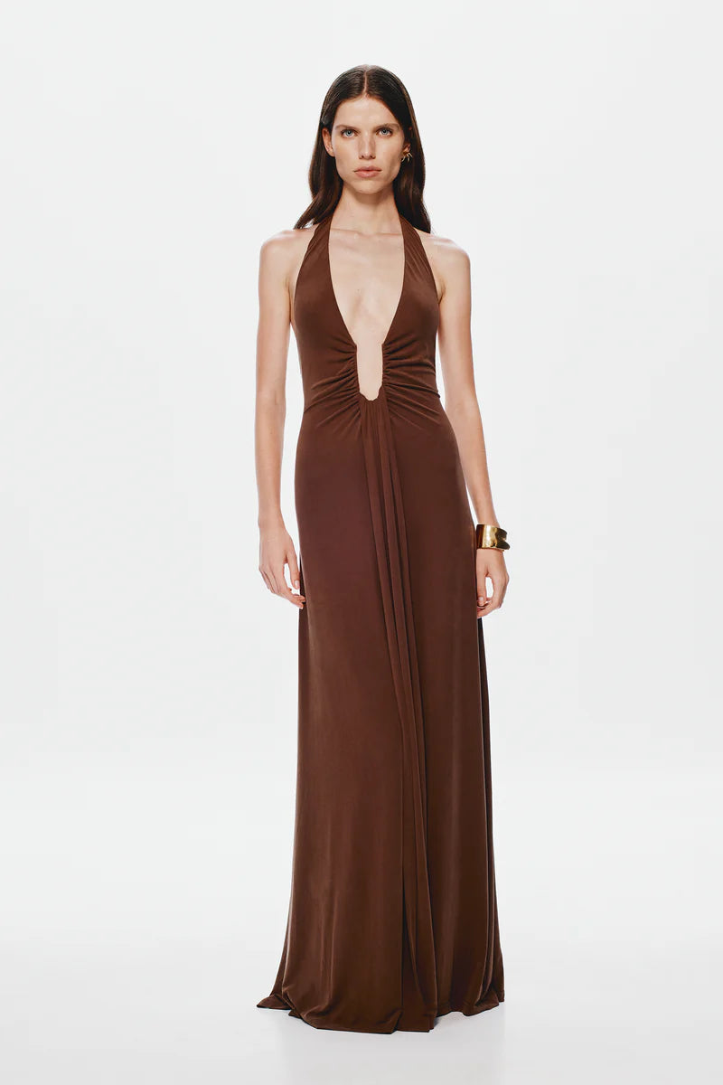 BROWN JENNIFER CUPRO MAXI