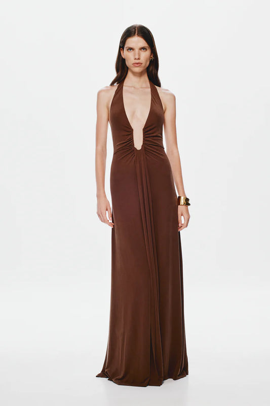 BROWN JENNIFER CUPRO MAXI