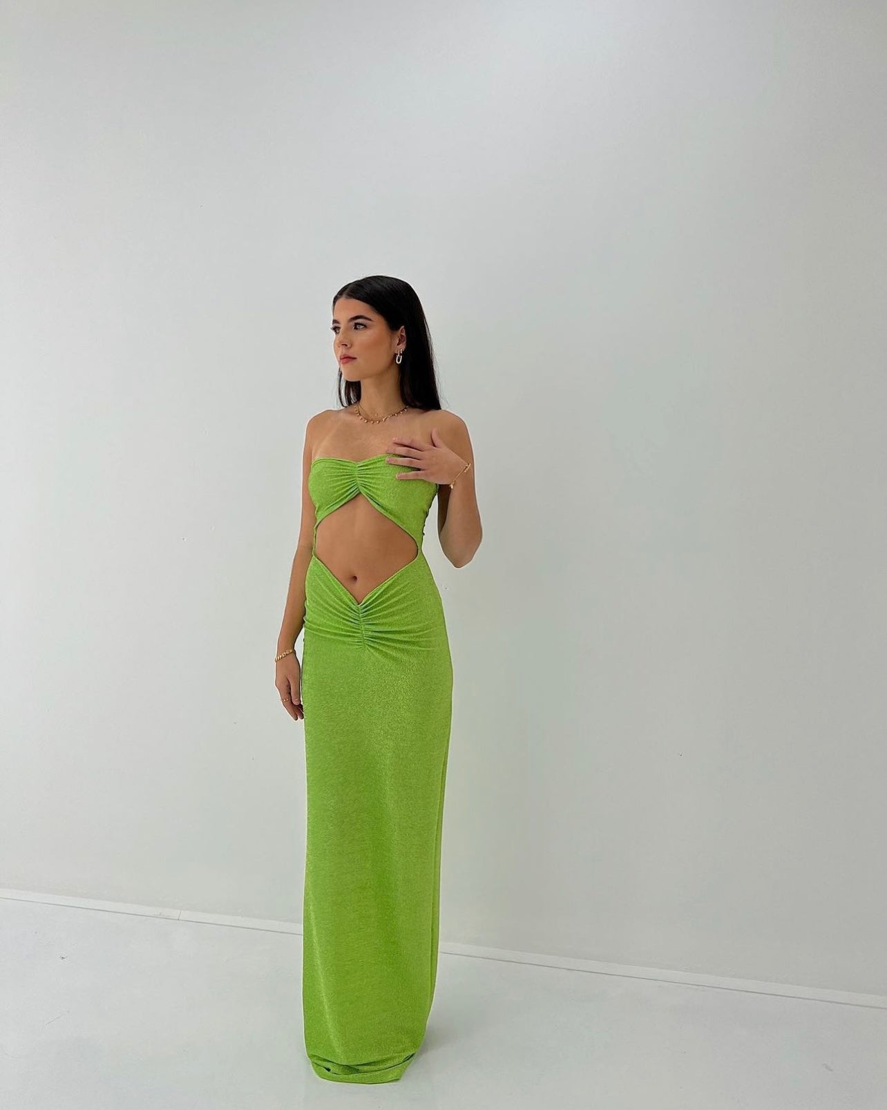 GREEN YASMIN SHIMMER GOWN