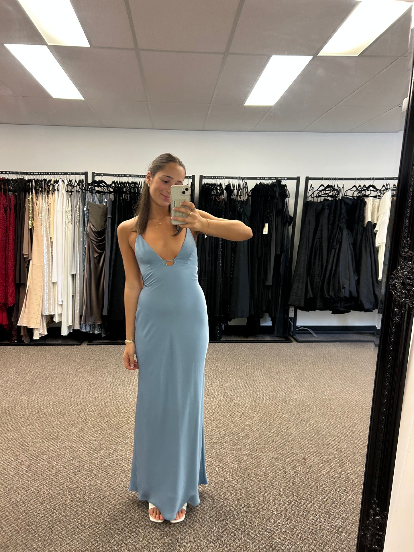 POWDER BLUE TIME TO SHINE SLIP DRESS