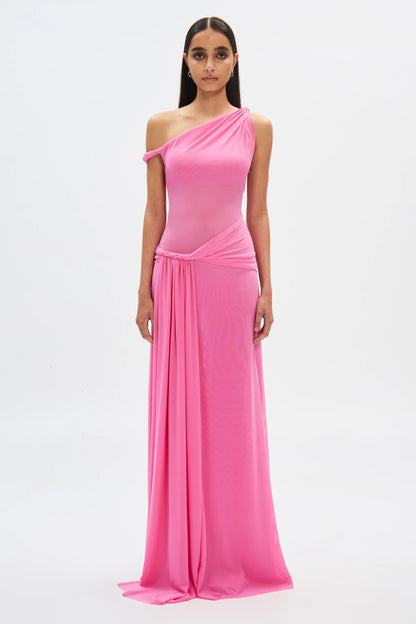ORCHID PINK SISAL MESH DRESS