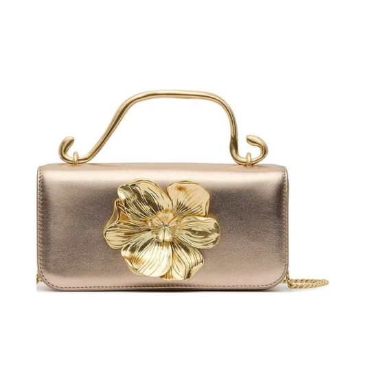 ALESSIA FLOWER CLUTCH - CHAMPAGNE