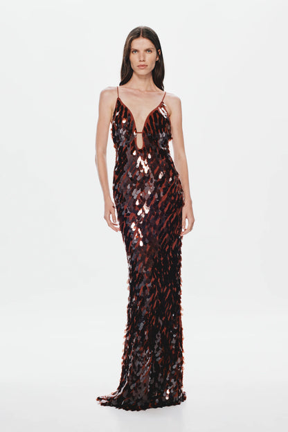 FIG SAPPHIRE SEQUIN MAXI DRESS