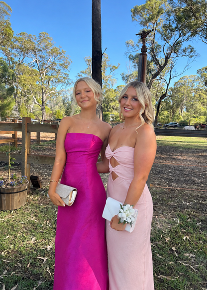 PINK HALLE STRAPLESS GOWN - SALE