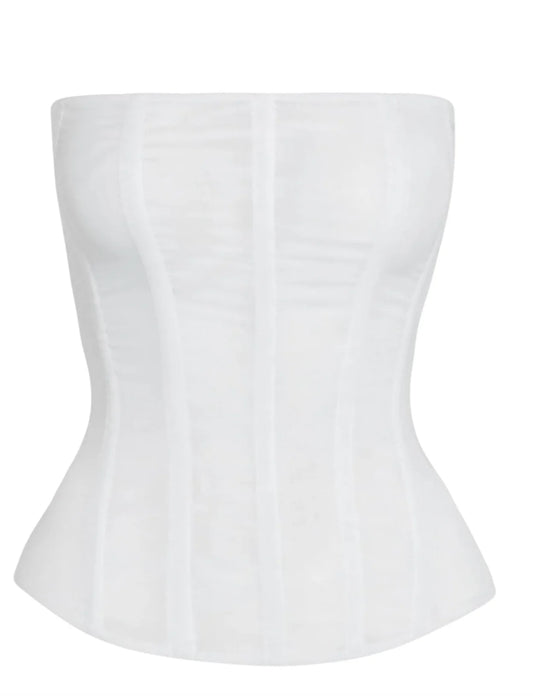 WHITE MUSE MESH CORSET TOP