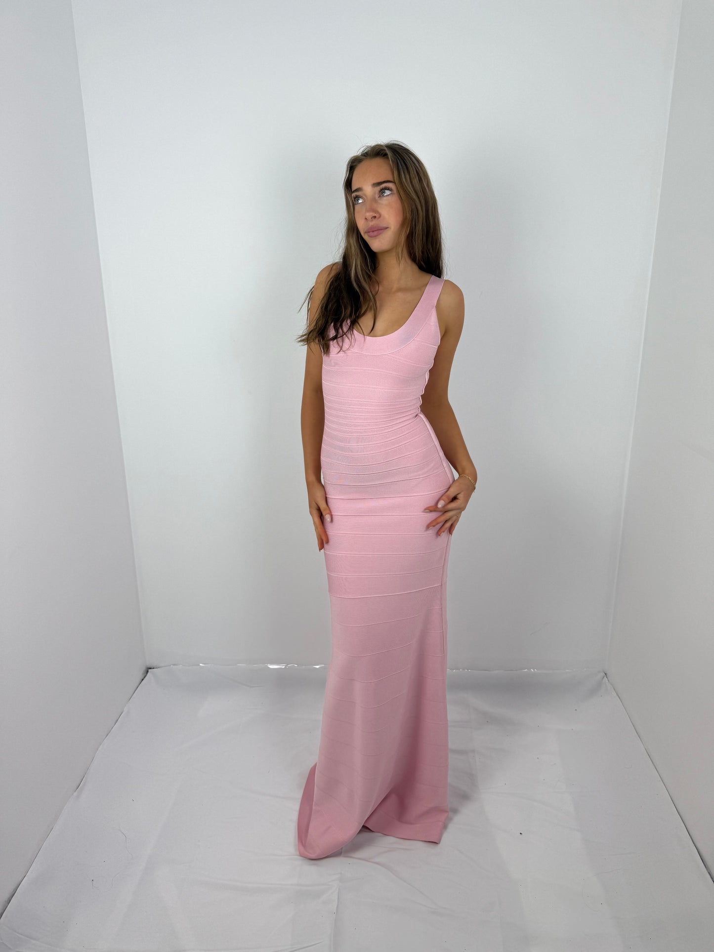 light pink bandage dress Princess Polly Justina Sleeveless Bandage Minidress in Pastel Pink at Nordstrom, Size 0