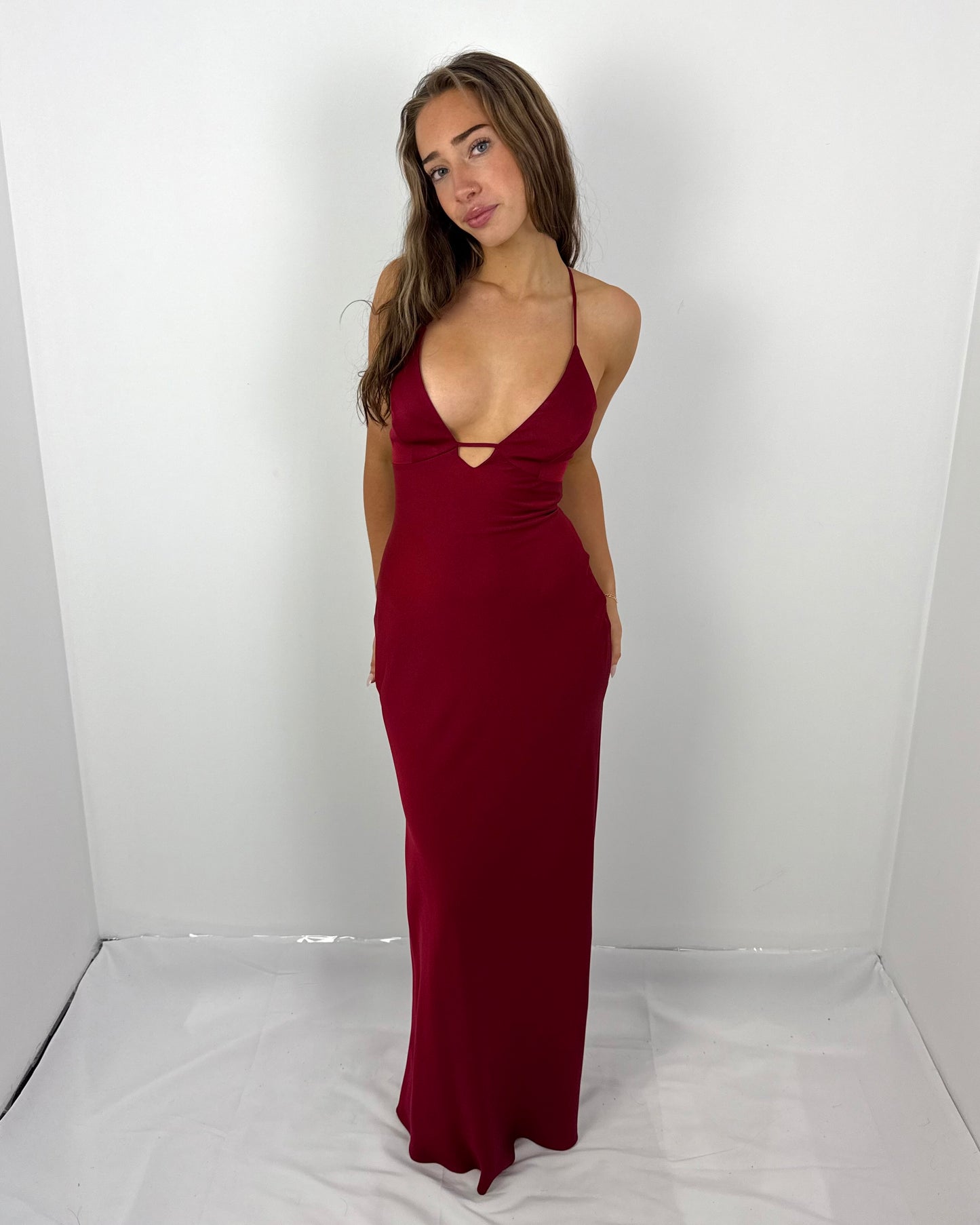 CRANBERRY TIME TO SHINE SLIP DRESS