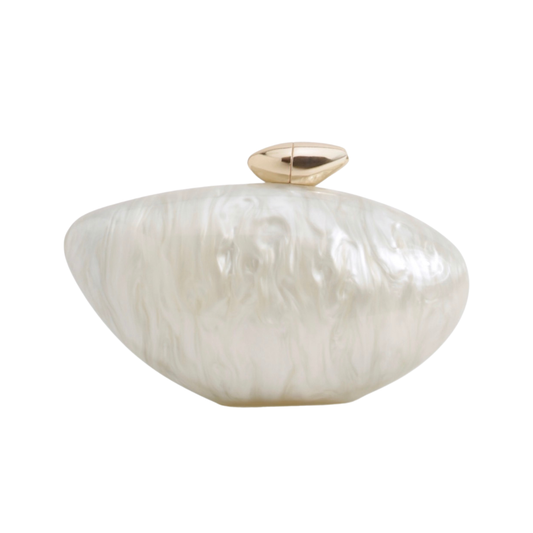 ZARIYA ACRYLIC CLUTCH - WHITE