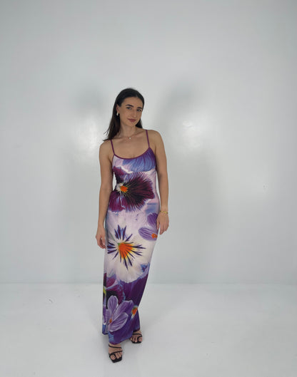 INDIGO BLOSSOM SLIP DRESS - SALE
