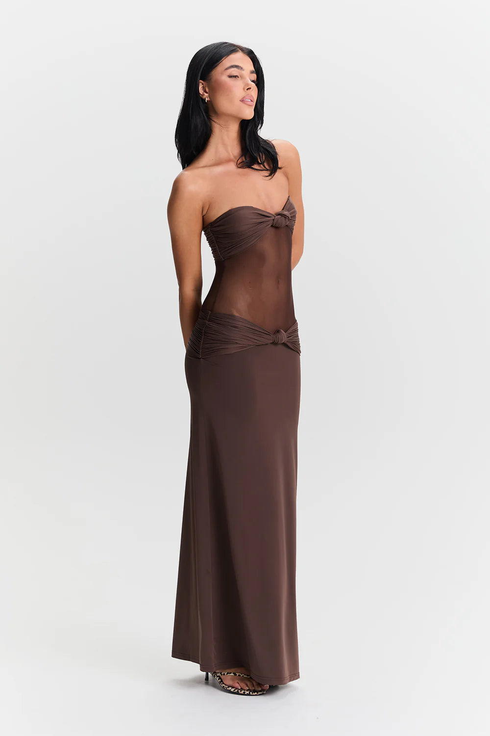 BROWN AMARA MAXI DRESS