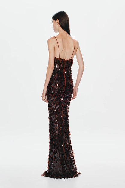FIG SAPPHIRE SEQUIN MAXI DRESS