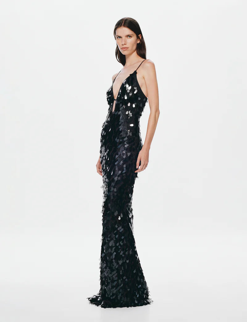 BLACK SAPPHIRE SEQUIN MAXI DRESS