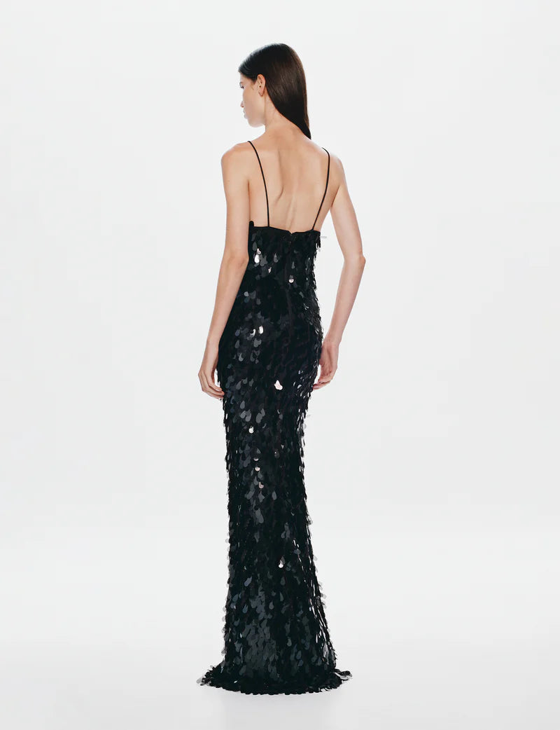 BLACK SAPPHIRE SEQUIN MAXI DRESS