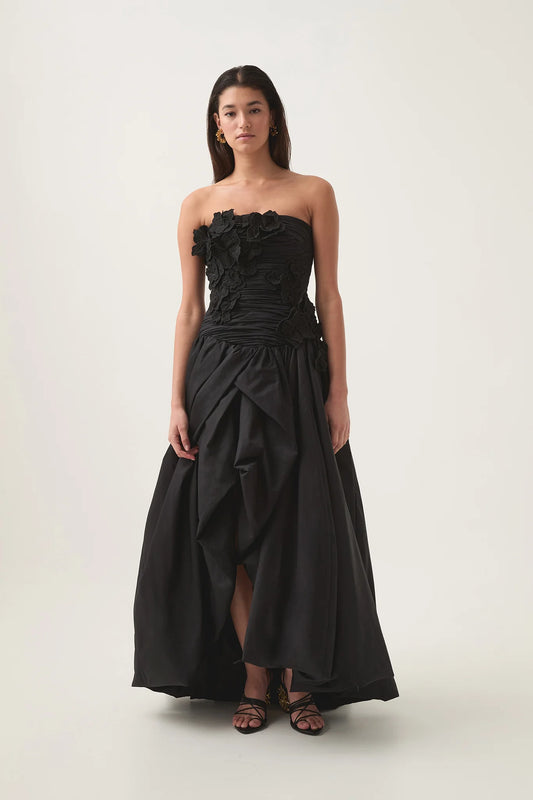 BLACK SPLENDOUR FLOWER GOWN