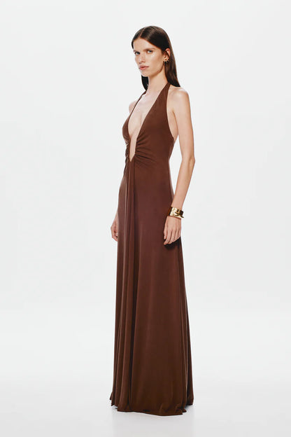 BROWN JENNIFER CUPRO MAXI