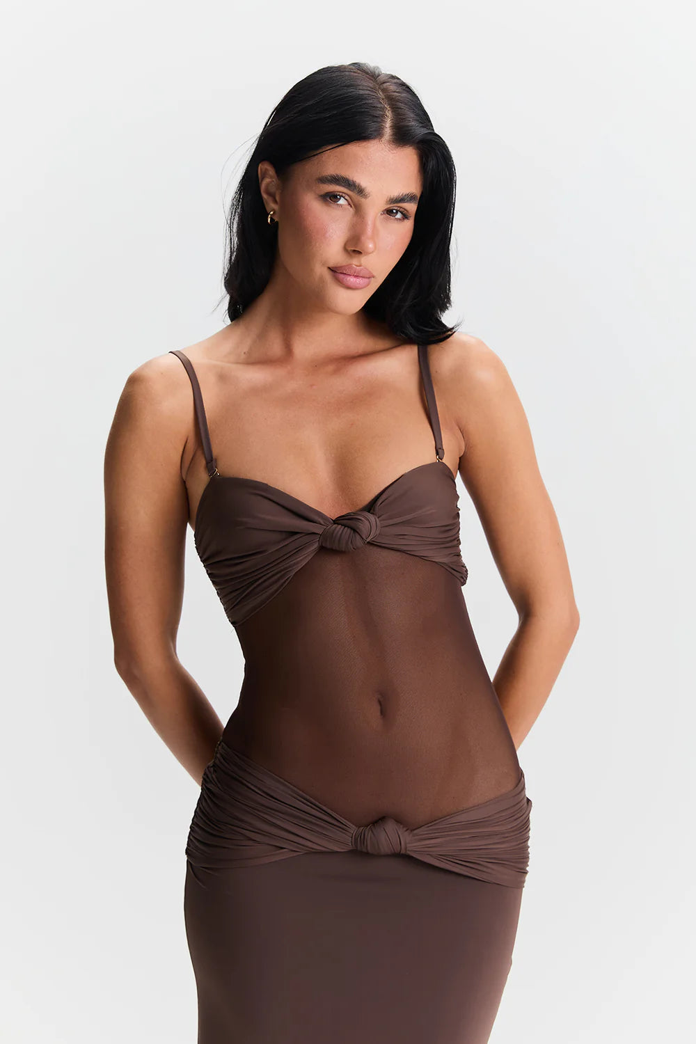 BROWN AMARA MAXI DRESS