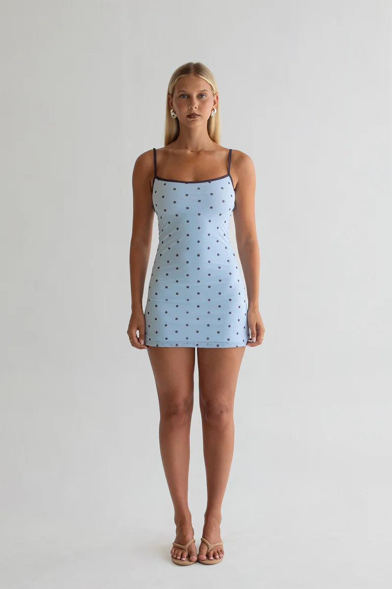 BLUE POLKA CHAR MINI