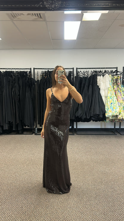 BROWN DREAM MAKER SLIP DRESS