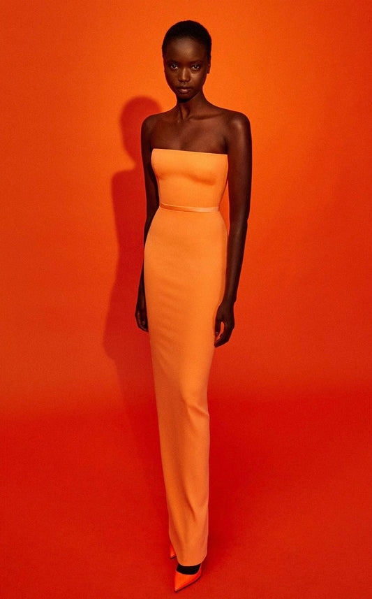 ORANGE CASSIDY STRAPLESS COLUMN GOWN