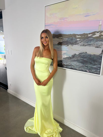 LIME CASSIDY STRAPLESS GOWN