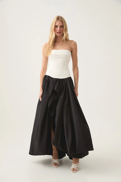 IVORY VIOLETTE BUBBLE HEM MAXI