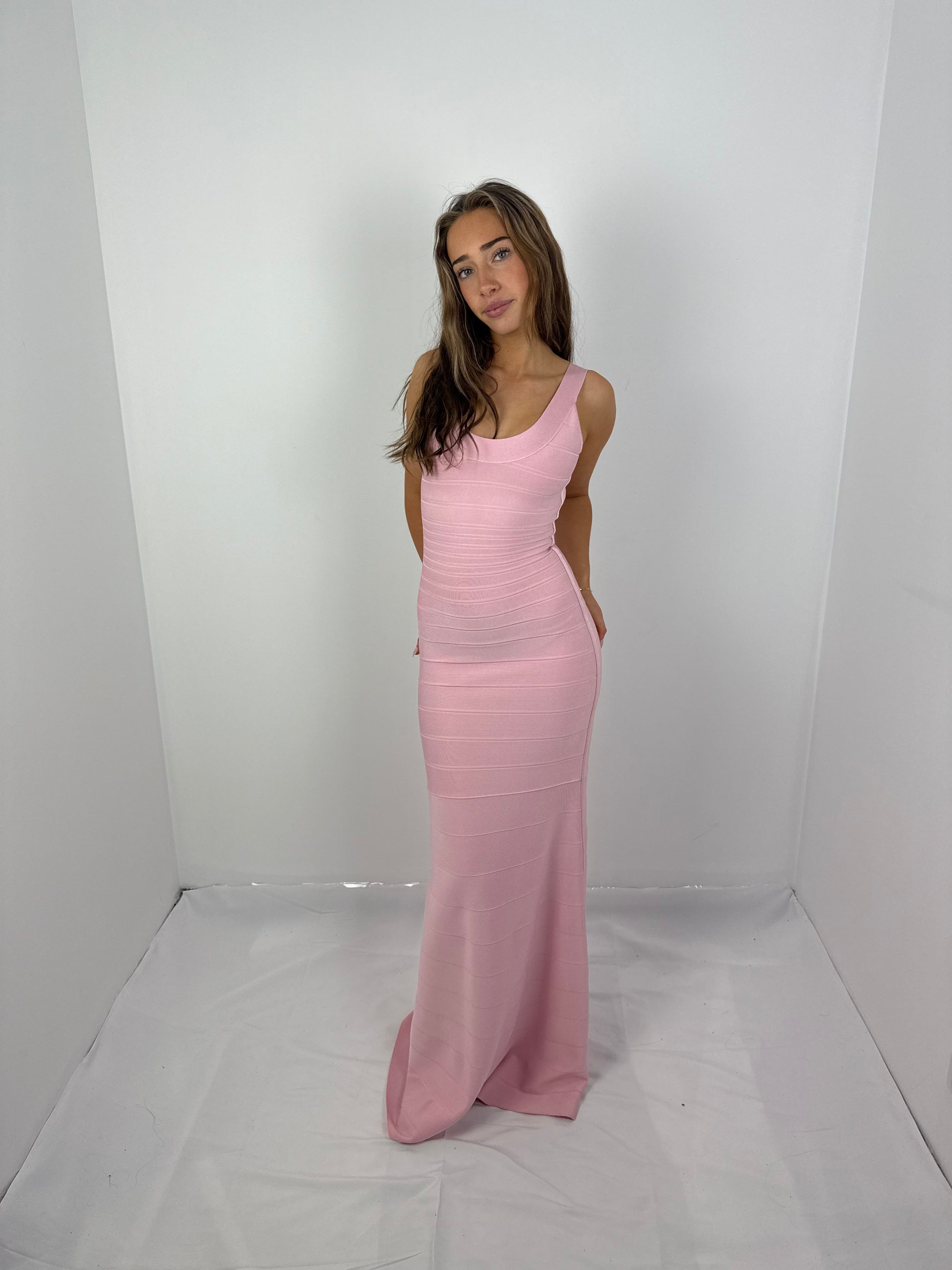 pink bandage dress Justina Bandage Mini Dress | Pastel Pink | Womens main image 1