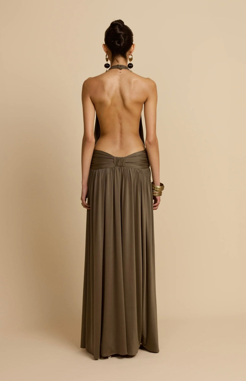 KHAKI SANTINA DRESS