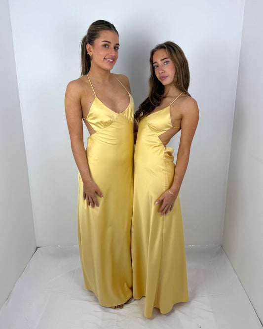 CUSTARD SATURATION POINT SLIP DRESS