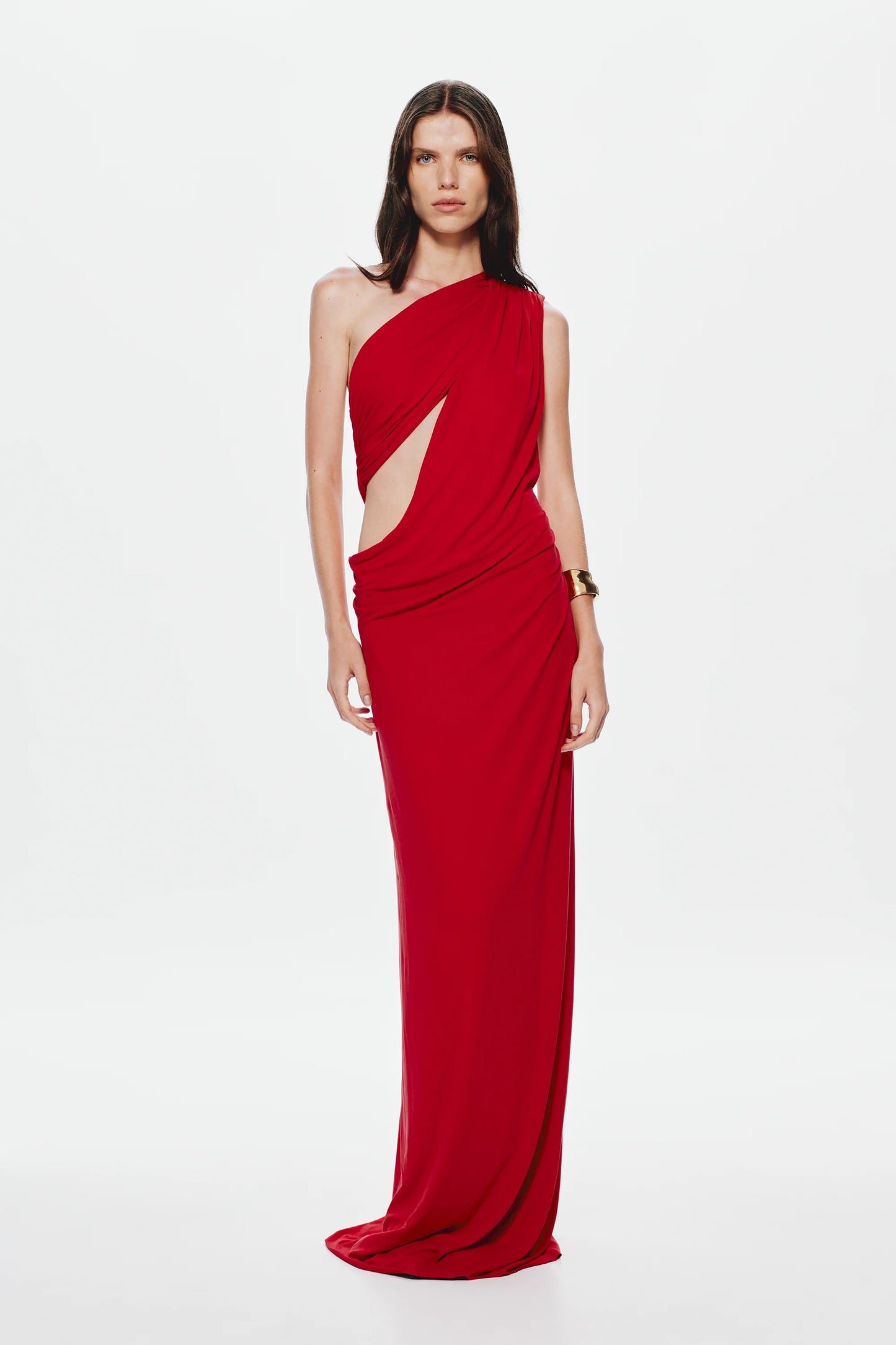 RED SOLSTICE CUPRO DRESS