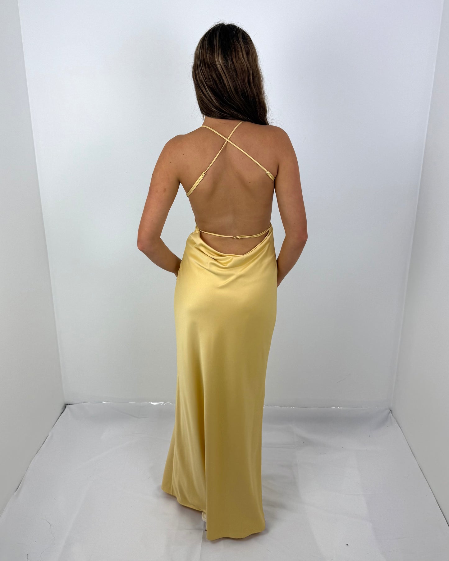 CUSTARD SATURATION POINT SLIP DRESS
